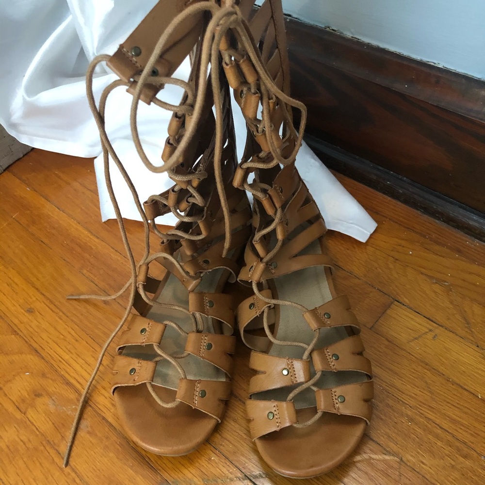 Calf Height Gladiator Sandals